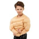 Front view of kids muscle chest top showing defined abs and pecs