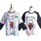 Raglan T-shirt with red demon graphic and TABLETOP GAMING CLUB text, black sleeves
