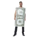 Adult wearing novelty dollar bill tabard costume for themed party