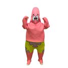 Pink starfish costume oversized padded head with printed facial features and smile