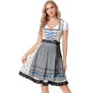 Traditional German waitress dirndl outfit with tiered skirt and puffed sleeves