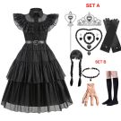 Girls Wednesday Addams Family Dress Wig Accessories