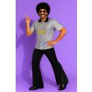 70s Disco Costume for Men – Silver Shirt & Flared Pants Set - alternate view