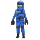 Kids Blue Ninja Warrior Costume with Block Character Mask - alternate view