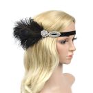1920s Gatsby headpiece elastic band with sequin finish and crystal embellishments