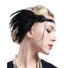 Roaring Twenties headpiece with elastic band and geometric bead pattern
