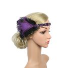 Adult purple flapper accessory with layered feather detail for Roaring Twenties parties