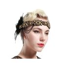 Roaring Twenties headband accessory with ostrich feather plume and elastic band