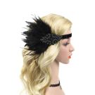 Adult Black Feather Flapper Headband - 1920s Art Deco Gatsby Costume Accessory - alternate view 3