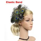 Adult 1920s Flapper Headband with Peacock Feathers and Beaded Ornament - alternate view 5