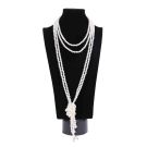 Adult 1920s Flapper Pearl Necklace - 150cm Long Multi-Strand Gatsby Accessory - alternate view