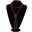 Adult Burgundy Pearl Necklace - 1920s Flapper Gatsby Accessory - alternate view