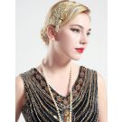1920s Flapper Headpiece - Feather Headband Hair Clip - alternate view