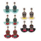 Day Of The Dead Sugar Skull Earrings Assorted Colors all lx0235
