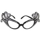 Black Rhinestone Diva Glasses - Cat Eye Celebrity Frames - alternate view