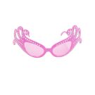 Theatrical pink cat-eye glasses with rhinestone studs for drag and costume parties