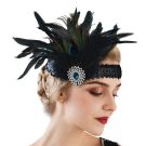 Ladies Black 20s Art Deco Flapper Headband  lx0290
