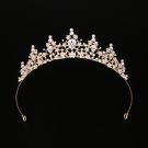 Gold princess tiara headband with teardrop centrepiece and sparkle accents