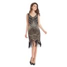 Roaring twenties costume dress with dropped waist and V-neckline front and back