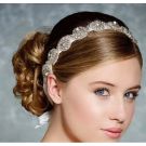 Adult 1920s Crystal Headband - Art Deco Gatsby Rhinestone Bridal Headpiece - alternate view