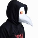 Adult Plague Doctor Mask - White Faux Leather Beak with Tinted Lens - alternate view 2