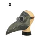 Adult steampunk plague doctor mask with curved bird beak and riveted goggle lens