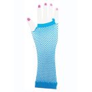 Baby blue fishnet fingerless gloves with elasticated wrist band