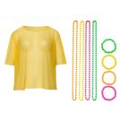Adult Neon Yellow Fishnet Top with Beaded Accessories - 80s Costume - alternate view 10