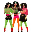 Adult Neon Pink Fishnet Mesh Top - 80s Fluro String Vest Costume - alternate view