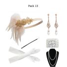 Adult 1920s Flapper Accessory Set - 6 Piece Gatsby Costume Kit with Headband, Gloves, Pearls - alternate view 15