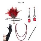 Adult 1920s Flapper Accessory Set - 5 Piece Gatsby Costume Kit with Feather Headband - alternate view 5