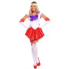 Red sailor scout costume bodycon dress red white with gold tiara