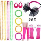 Pink 80s Neon Accessory Set - Bow Headband, Gloves & Leg Warmers - alternate view 5