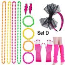 80s Neon Accessory Set - Bow Headband, Fishnet Gloves & Leg Warmers - alternate view 7