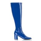 Blue Patent Go Go Boots - Wide Width & Calf Fit Knee High - alternate view