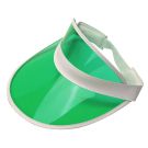Green visor with white trim and adjustable strap - 80s poker dealer style