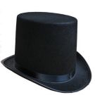 Kids Magician Hat - Black Top Hat with Satin Band - alternate view