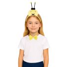 Kids bee costume headband with 3D foam character, googly eyes and wire antennae