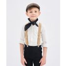 Adjustable Y-back suspenders in beige for boys period dress