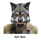Adult wolf mask with snarling fangs and realistic fur texture