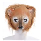 Adult leopard face mask with sculpted features and blonde fur mane