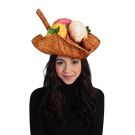 Adult vegetable basket hat with plush radish squash mushroom accents