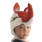 Kids fox headpiece hat with 3D ears and white fur trim