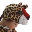 Kids leopard headpiece with spotted print and sculpted ears on white background