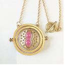 Wizarding School Time-Turner Necklace - Gold Rotating Hourglass Pendant - alternate view 9