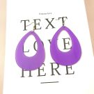 Adult 80s Neon Purple Hoop Earrings - Oversized Retro Statement Accessories - alternate view