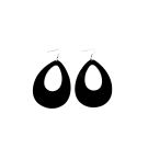Adult 80s Black Teardrop Earrings - Oversized Statement Drop Earrings - alternate view