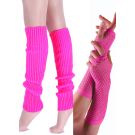 Hot pink 80s aerobics accessories showing scrunched leg warmers and diamond mesh gloves