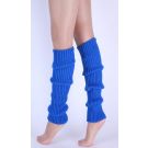 Electric blue ribbed leg warmers scrunched on model legs