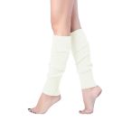 80s Leg Warmers Cream Ribbed Knit - Adult Womens Retro Dance Accessory - alternate view